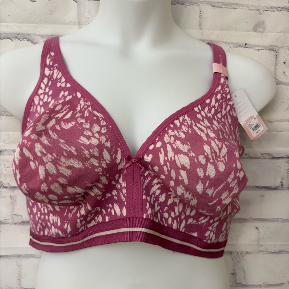 Cacique Bra Size 54C Unlined Full‎ Coverage No Wire Pink White New W Tag